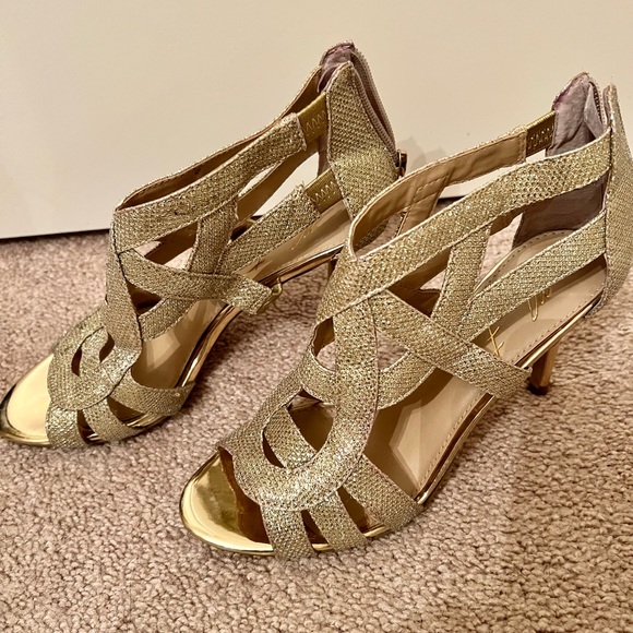 Gold sparkle Mark Fisher heels - Picture 4 of 4